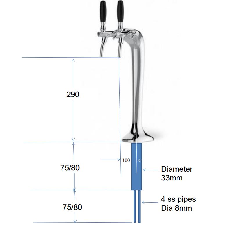 Cosmetal Drink Tower Touchless - Still and sparkling water dispenser